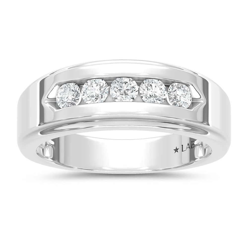 14K White Gold Lab Grown Diamond 1/2 Ct.Tw. Mens Band