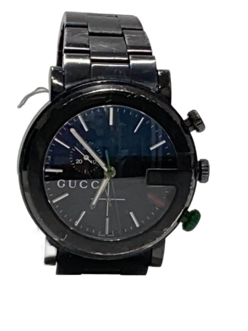 Gucci G-Chrono stainless steel quartz men's wristwatch YA101331: Gucci G-Chrono stainless steel quartz men's wristwatch YA101331 This GUCCI G-Chrono Quartz Stainless Steel YA101331 men's wristwatch features a black dial and a stainless steel case and band. Made in 