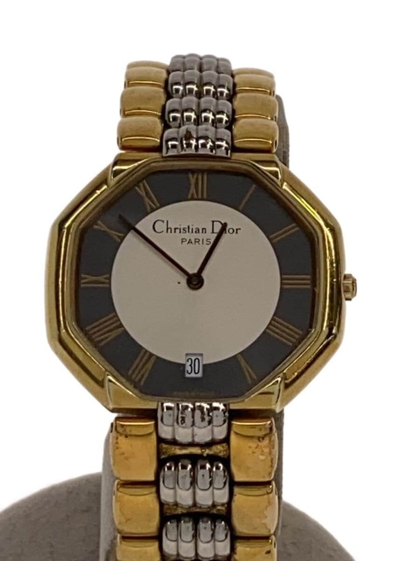 Christian Dior Octagon Quartz Date White Dial Wristwatch