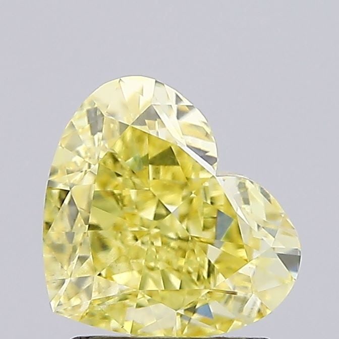 Loose Diamond - HEART 2.1ct Fancy Intense Yellow VS1: Loose Diamond - HEART 2.1ct Fancy Intense Yellow VS1 Source: This is a real non-mined Diamond that has been grown in a lab Shape: HEART Carats: 2.1 Color: Fancy Intense Yellow Certification: IGI Video