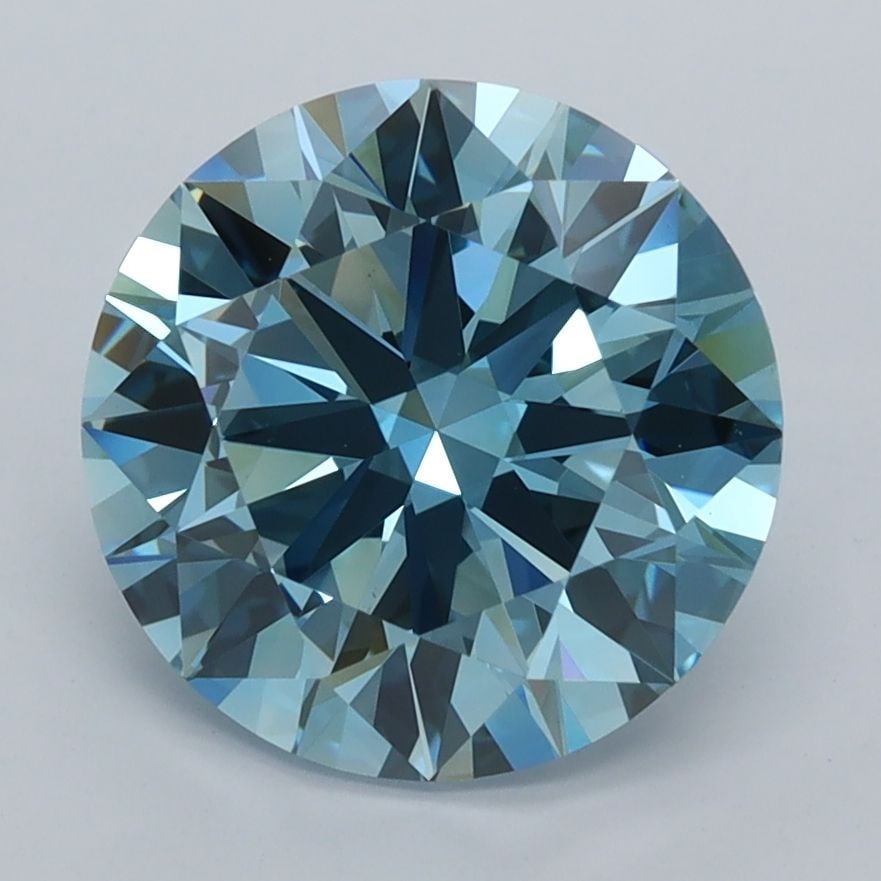 Ideal Loose Diamond - ROUND 3.2ct Fancy Vivid Blue VVS1