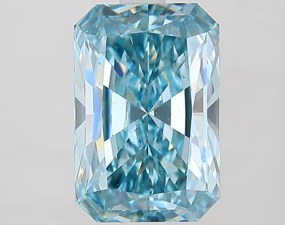 Loose Diamond - RADIANT 2.72ct Fancy Vivid Greenish Blue VS1