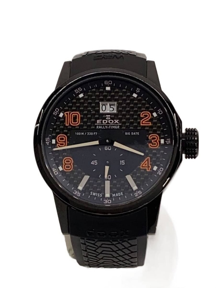 EDOX Men's Quartz Rally Timer Rubber Strap Watch 64008-37N-NOR