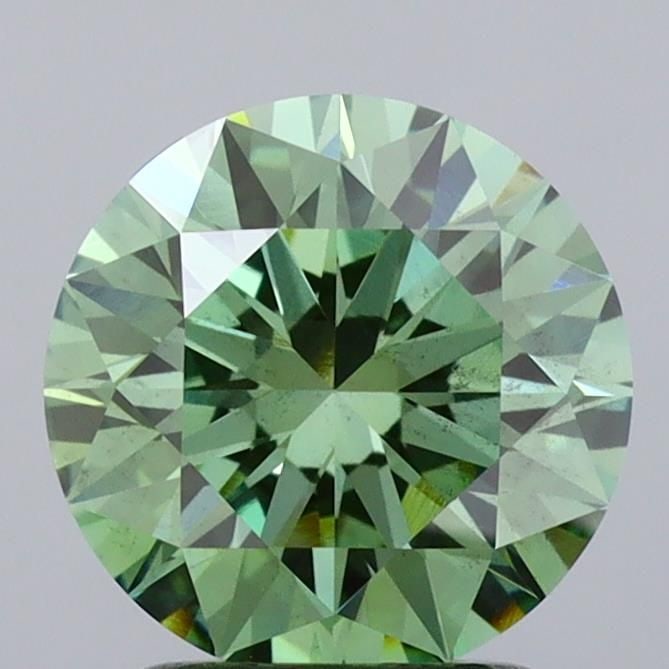 Ideal Loose Diamond - ROUND 2.07ct Fancy Vivid Green SI1