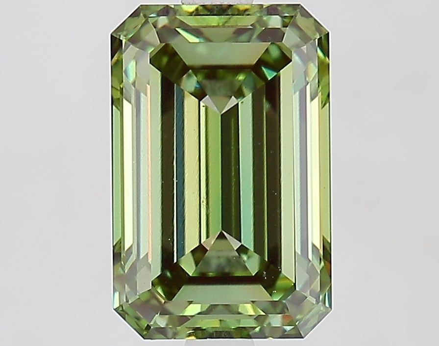 Loose Diamond - EMERALD 3.08ct Fancy Vivid Green VS1