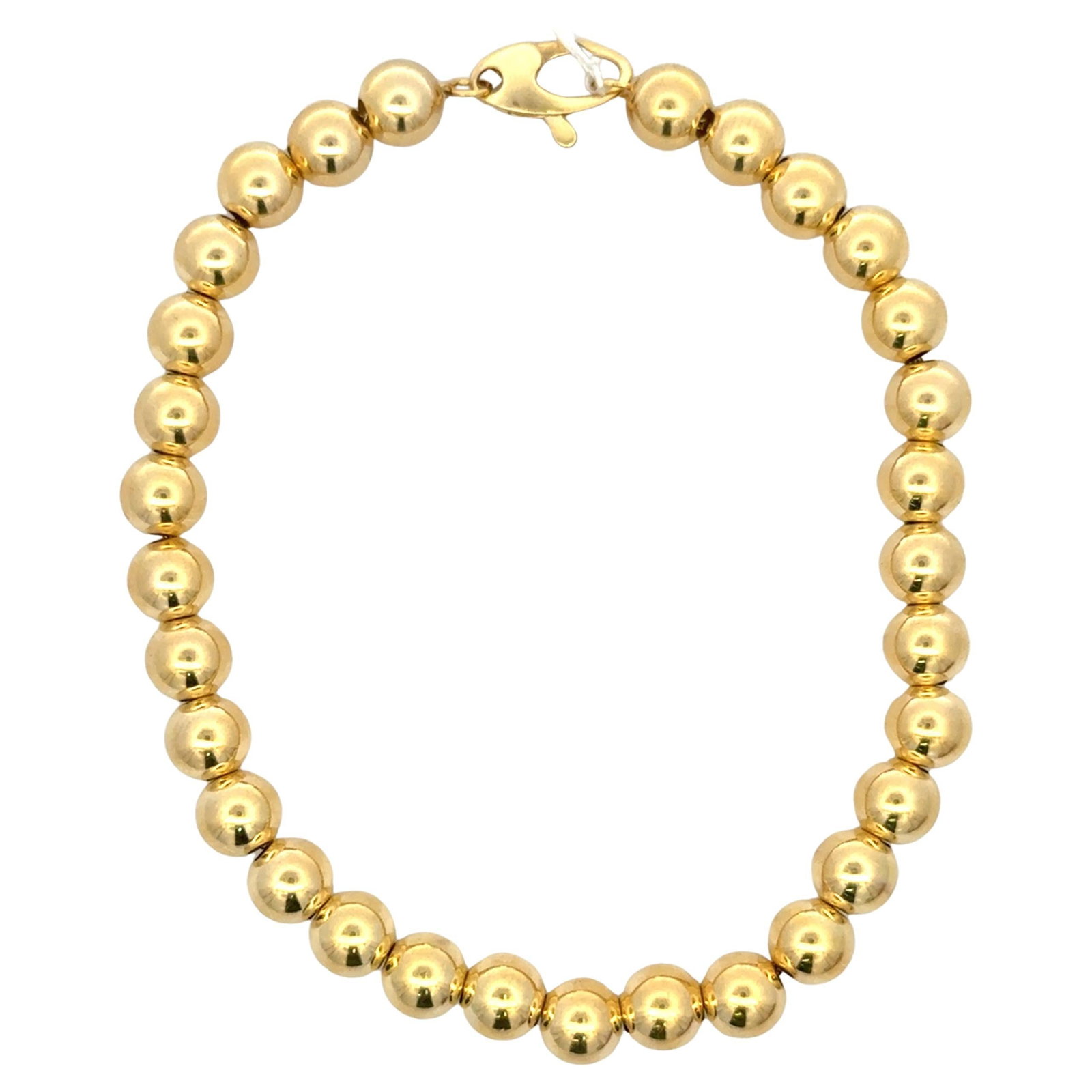 Harbor Diamonds 14K Yellow Gold Beaded Ball Chain Bracelet 7.5in: Harbor Diamonds 14K Yellow Gold Beaded Ball Chain Bracelet 7.5in This stunning 14 Karat Yellow Gold Large Beaded Ball Chain Bracelet features a contemporary design with 31 high-polished beads, each me