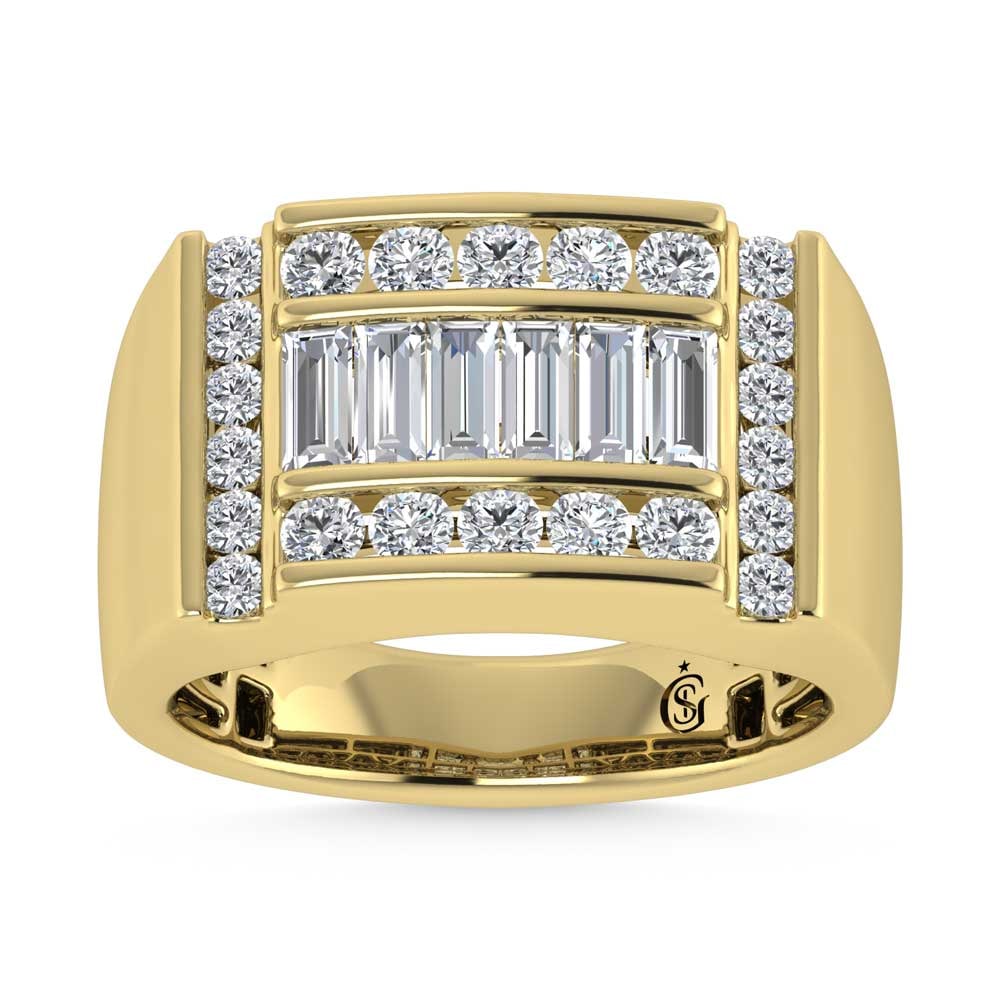 14K Yellow Gold 1 5/8 Ct.Tw. Lab Grown Diamond Mens Ring