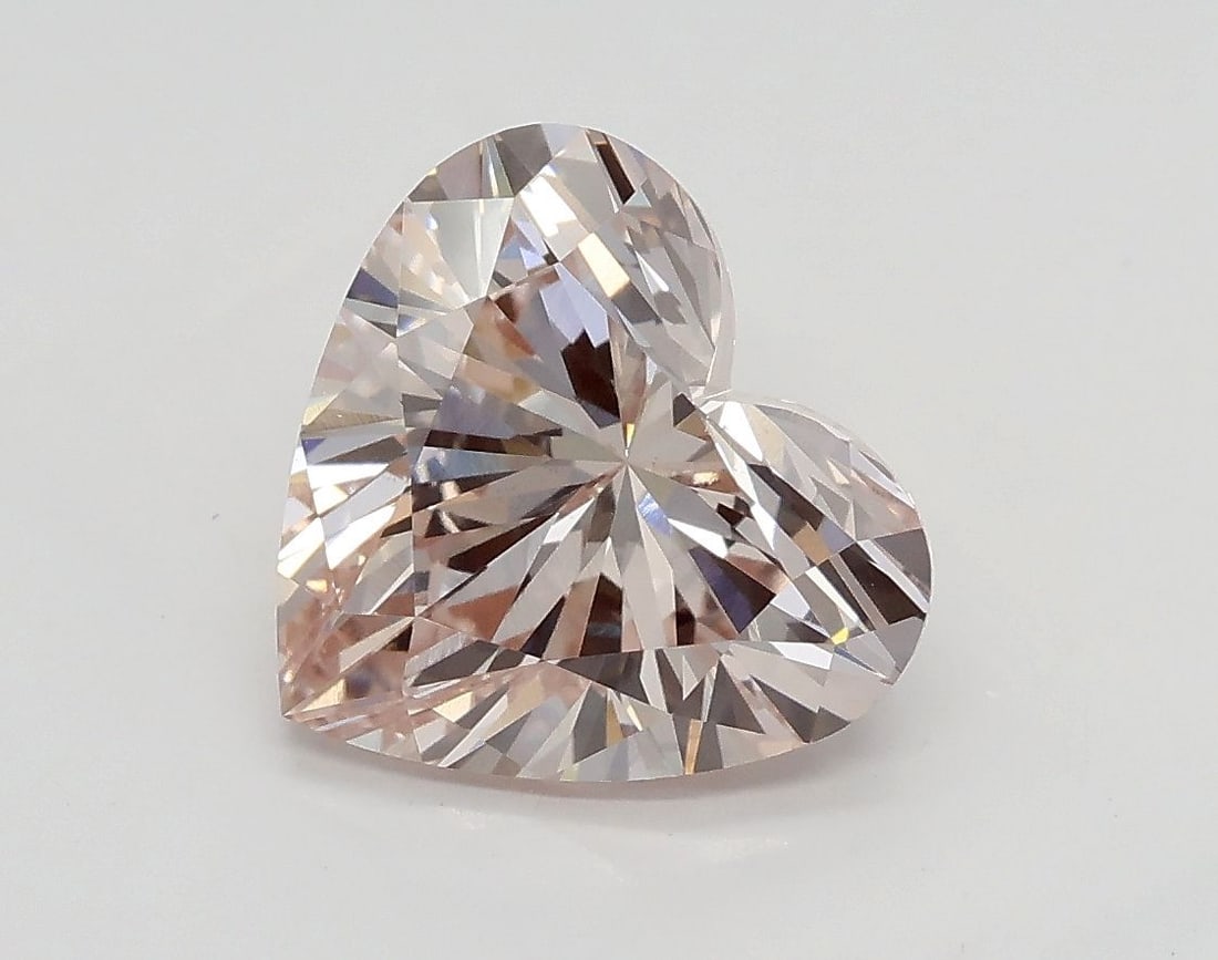 Loose Diamond - HEART 2.01ct Fancy Light Brownish Pink VS1: Loose Diamond - HEART 2.01ct Fancy Light Brownish Pink VS1 Source: This is a real non-mined Diamond that has been grown in a lab Shape: HEART Carats: 2.01 Color: Fancy Light Brownish Pink Certificatio