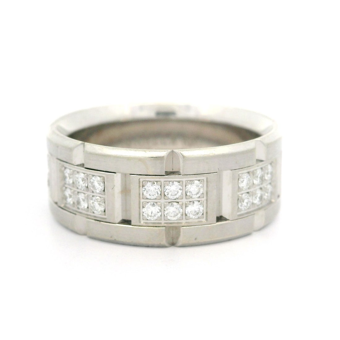 Carlex 18k White Gold 0.75ctw Diamond 9mm Wedding Band Ring