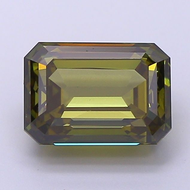 Loose Diamond - EMERALD 3.01ct Fancy Vivid Yellowish Green VS2