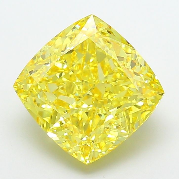 Loose Diamond - CUSHION MODIFIED 8.09ct Fancy Vivid Yellow VVS2