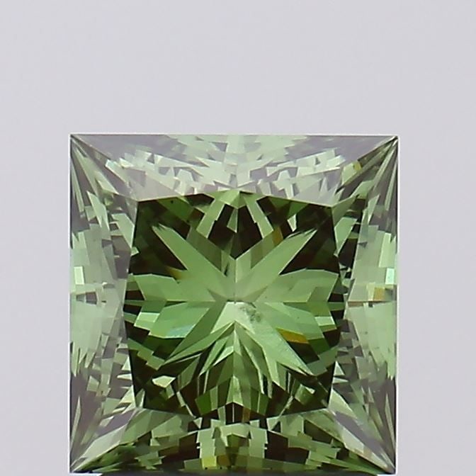 Loose Diamond - PRINCESS 1.97ct Fancy Vivid Green VS2