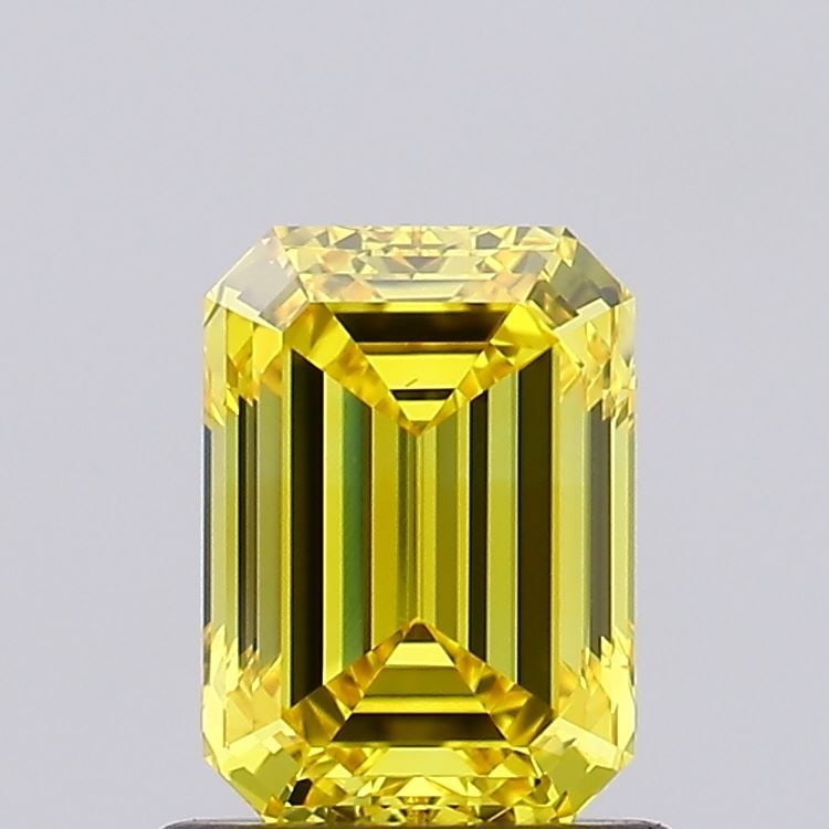 Loose Diamond - EMERALD 0.99ct Fancy Vivid Yellow VS1