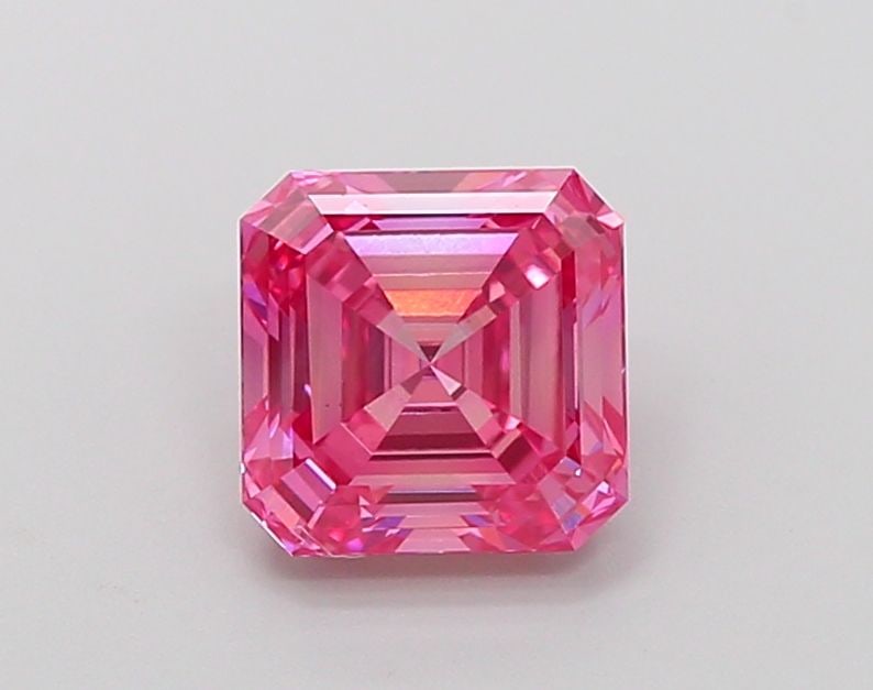 Loose Diamond - SQUARE EMERALD 1.55ct Fancy Vivid Pink VS1