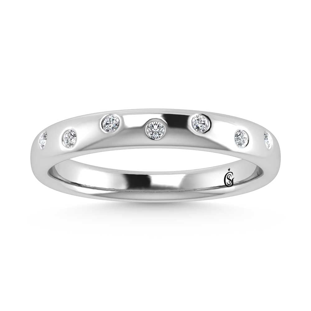 14K White Gold Diamond 1/10 Ct.Tw. Stackable Band