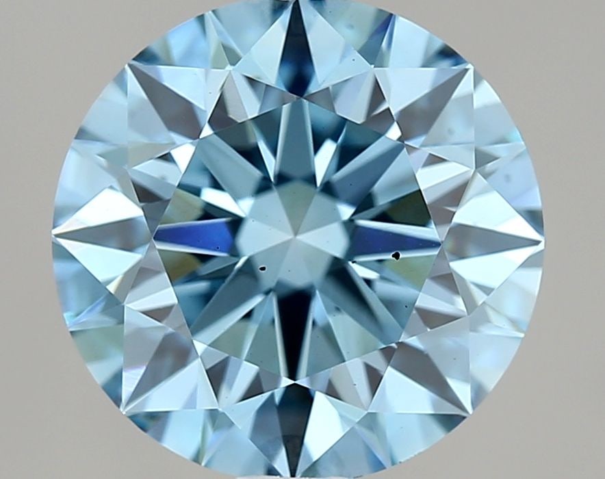 Ideal Loose Diamond - ROUND 2.01ct Fancy Vivid Blue VS2