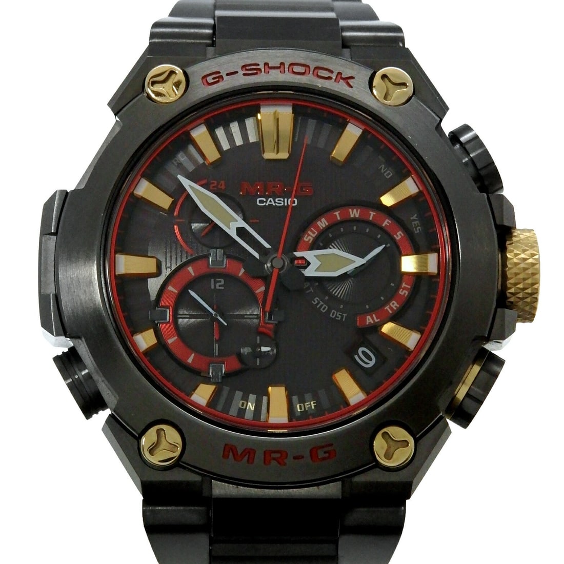 Casio MR-G Aka-Zonae Men's G-SHOCK Wristwatch MRG-B2000B-1A4JR: Casio MR-G Aka-Zonae Men's G-SHOCK Wristwatch MRG-B2000B-1A4JR This Casio G-SHOCK MR-G Aka-Zonae MRG-B2000B-1A4JR wristwatch is designed for men and crafted in Japan. It is a pre-owned timepiece from 