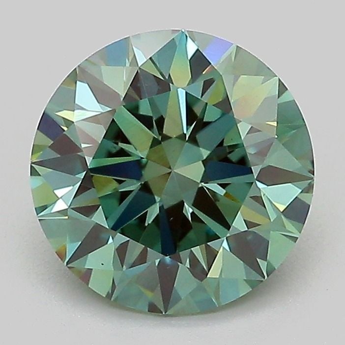 Ideal Loose Diamond - ROUND 2.03ct Fancy Vivid Green VS1