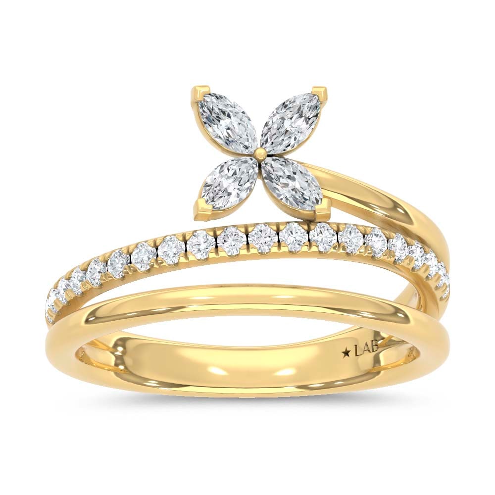 14K Yellow Gold Lab Grown Diamond 1/2 Ct.Tw. Fashion Ring