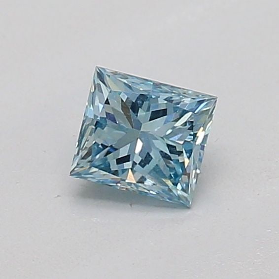 Loose Diamond - PRINCESS 0.24ct Fancy Vivid Greenish Blue VS1