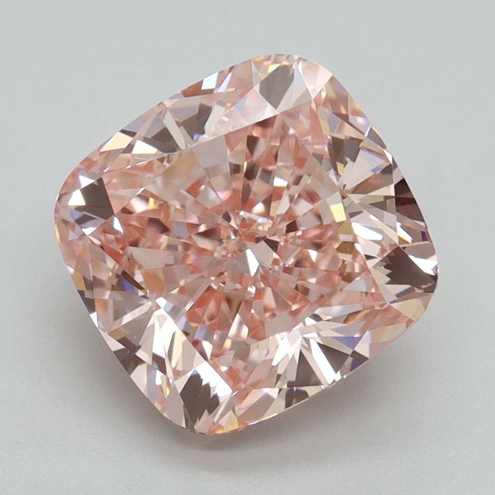 Loose Diamond - CUSHION BRILLIANT 4.03ct Fancy Vivid Pink VVS2: Loose Diamond - CUSHION BRILLIANT 4.03ct Fancy Vivid Pink VVS2 Source: This is a real non-mined Diamond that has been grown in a lab Shape: CUSHION BRILLIANT Carats: 4.03 Color: Fancy Vivid Pink Certi