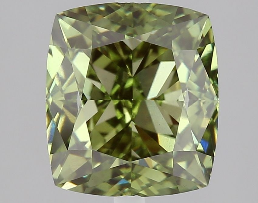 Loose Diamond - CUSHION MODIFIED 3.09ct Fancy Vivid Green VS1