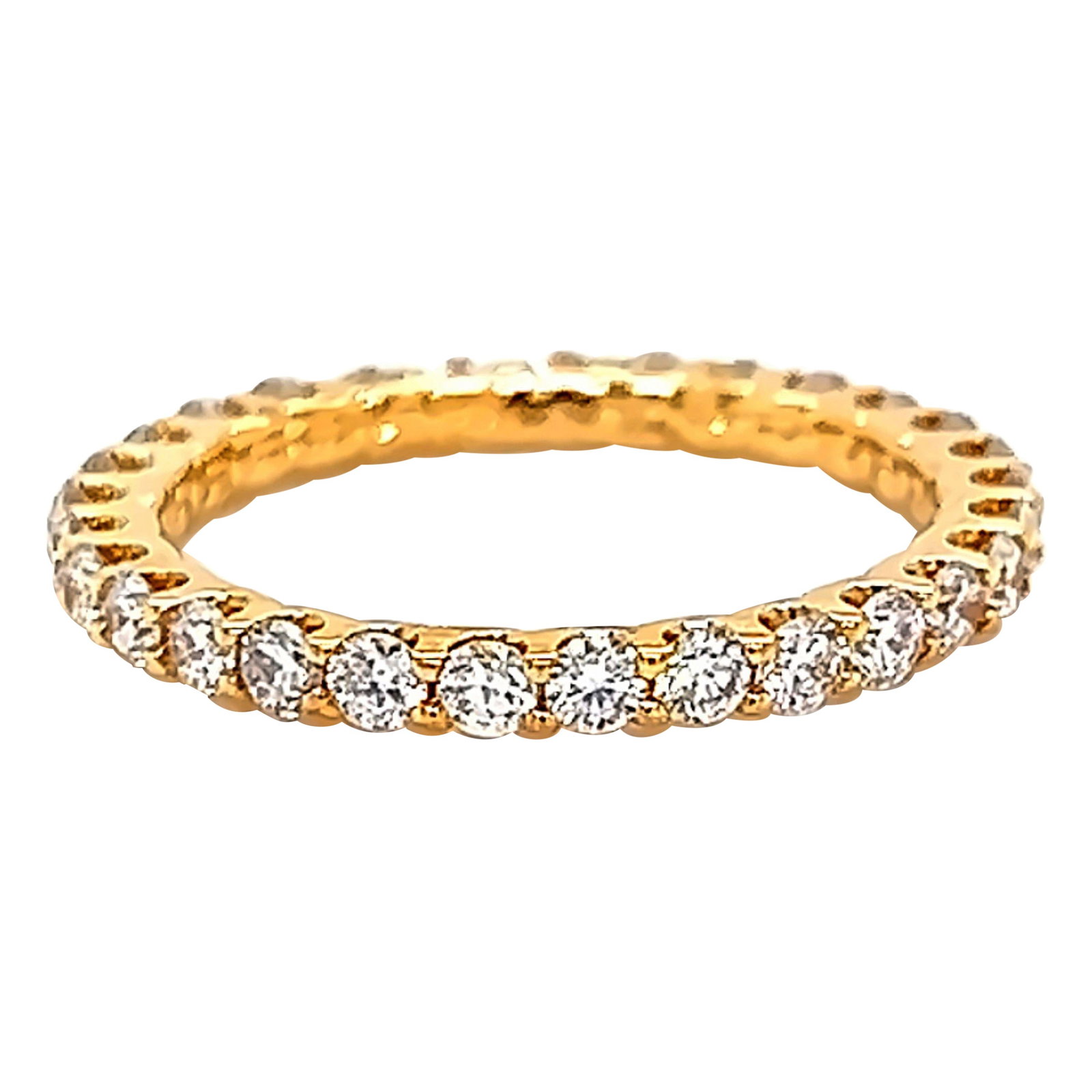 0.93ct Round Diamond Eternity Band 18k Yellow Gold: 0.93ct Round Diamond Eternity Band 18k Yellow Gold This exquisite 0.93ct Round Diamond Eternity Band is a stunning piece crafted in 18k Yellow Gold. It features 29 round brilliant diamonds totaling 0.