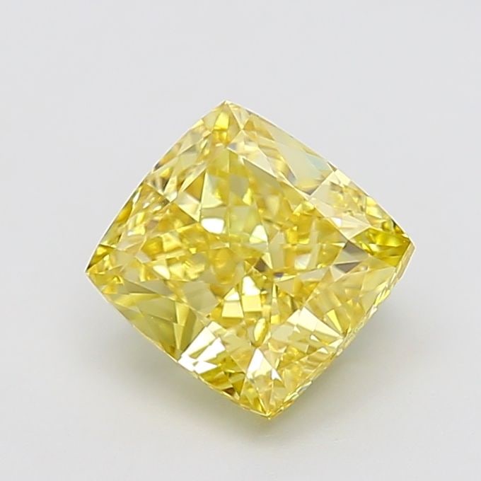 Loose Diamond - CUSHION MODIFIED 3.01ct Fancy Intense Yellow VVS2