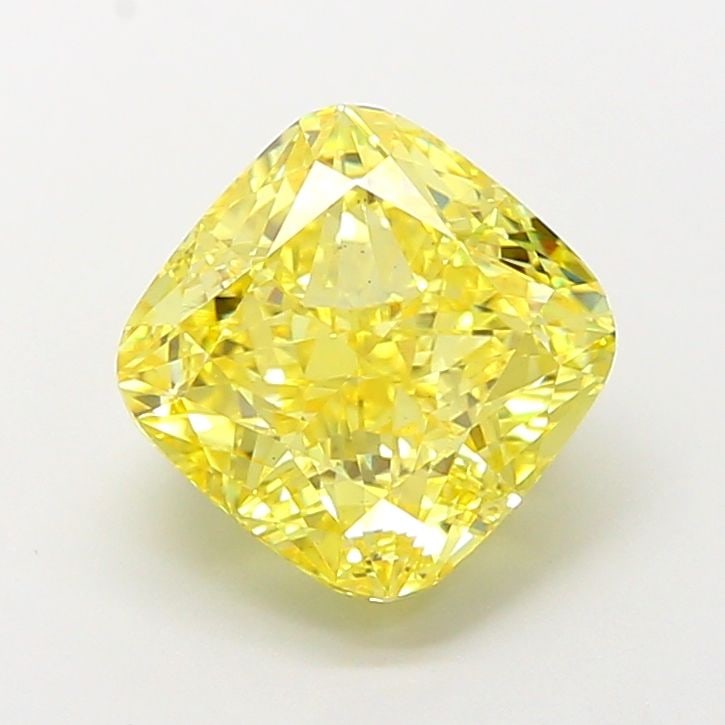 Loose Diamond - CUSHION MODIFIED 4.03ct Fancy Vivid Yellow VS1