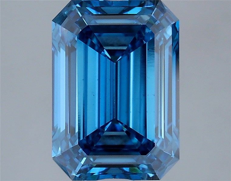 Loose Diamond - EMERALD 3.06ct Fancy Vivid Blue VS1