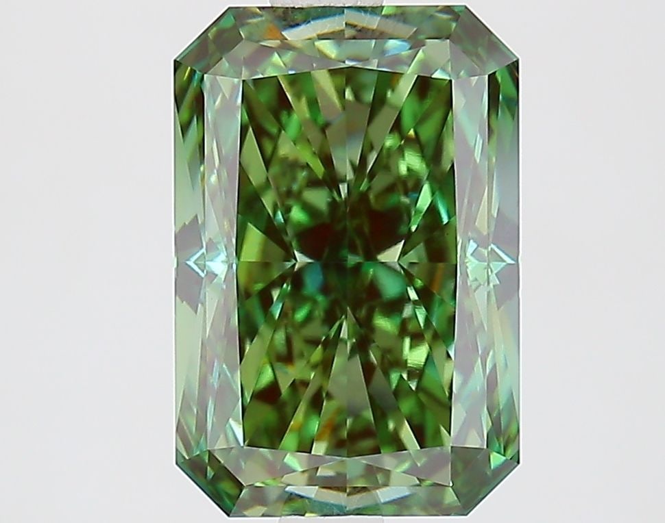 Loose Diamond - RADIANT 2.67ct Fancy Vivid Green VS1: Loose Diamond - RADIANT 2.67ct Fancy Vivid Green VS1 Source: This is a real non-mined Diamond that has been grown in a lab Shape: RADIANT Carats: 2.67 Color: Fancy Vivid Green Certification: IGI Video
