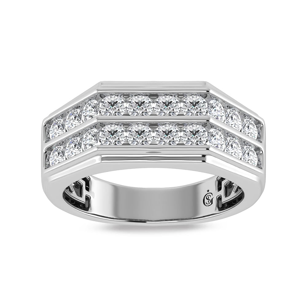 10K White Gold Lab Grown Diamond 2 Ct.Tw. Mens Band