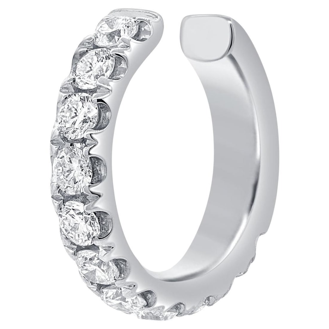 Harbor Diamonds 14K White Gold Diamond Cuff Earrings 0.41 ct Contemporary