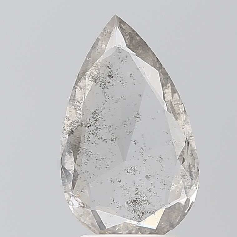 Loose Diamond - PEAR 1.23ct Salt and Pepper I2: Loose Diamond - PEAR 1.23ct Salt and Pepper I2 Source: This is a real non-mined Diamond that has been grown in a lab Shape: PEAR Carats: 1.23 Color: Salt and Pepper Certification: NONE Video: