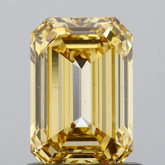 Loose Diamond - EMERALD 1.06ct Fancy Vivid Yellow VS1