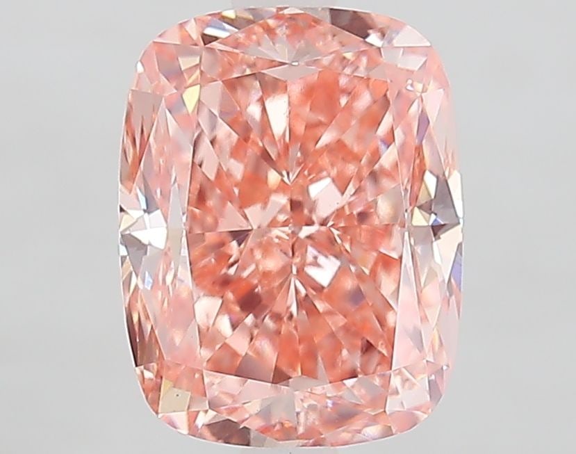 Loose Diamond - CUSHION MODIFIED 3.03ct Fancy Intense Orangey Pink VS1