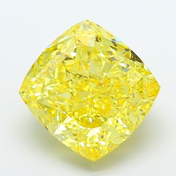 Loose Diamond - CUSHION MODIFIED 5.53ct Fancy Vivid Yellow VS1