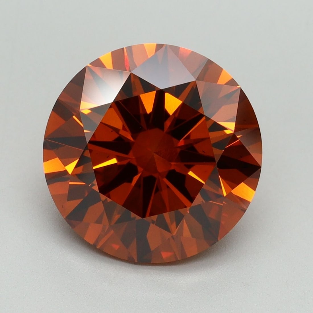 Ideal Loose Diamond - ROUND 5.06ct Fancy Deep Orange VS2