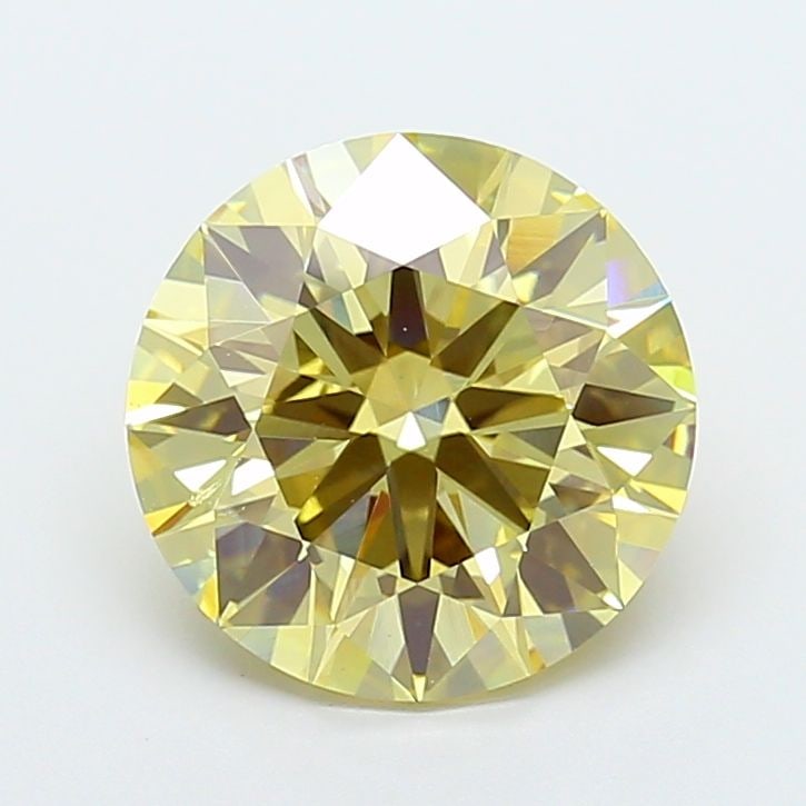 Loose Diamond - ROUND 5.01ct Fancy Intense Yellow VVS2