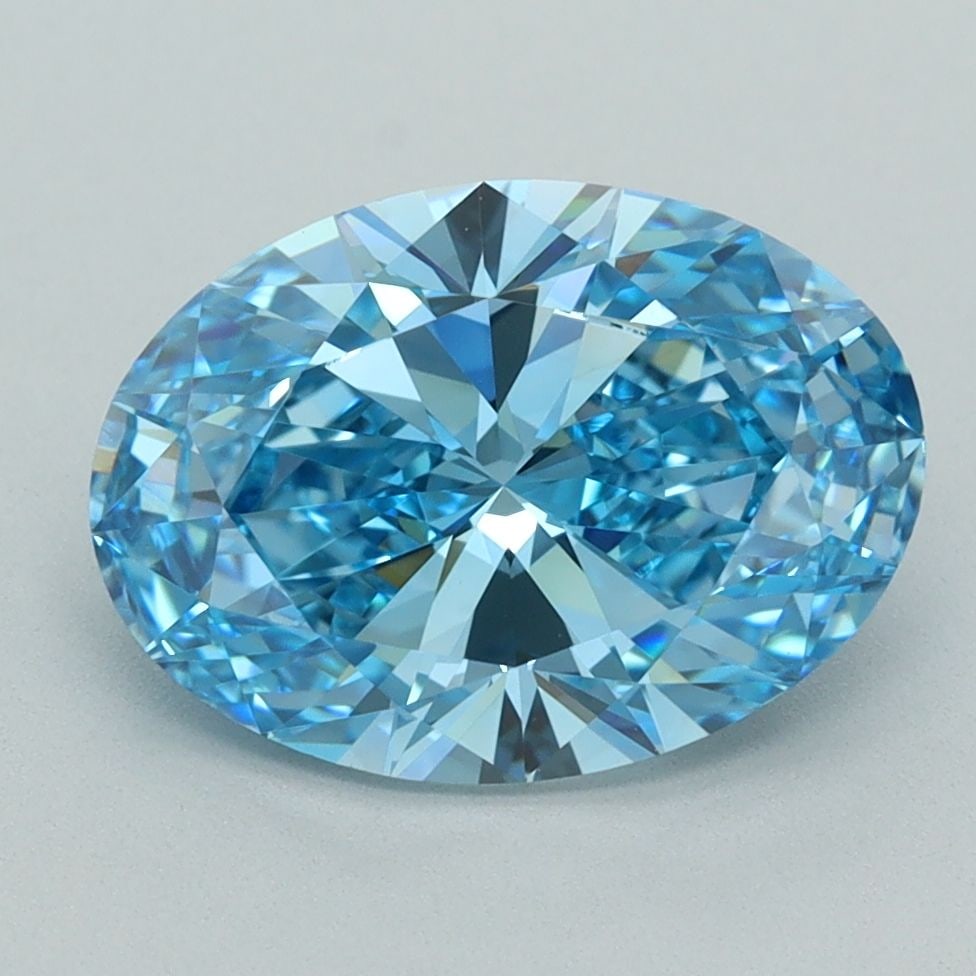 Loose Diamond - OVAL 3.01ct Fancy Vivid Blue VVS1