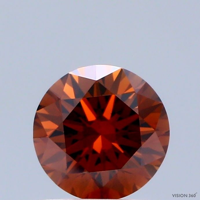 Loose Diamond - ROUND 0.66ct Fancy Deep Orange VS2
