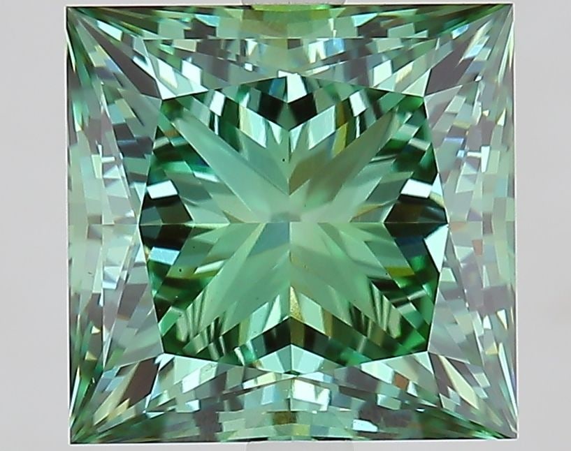 Loose Diamond - PRINCESS 5.19ct Fancy Vivid Green VS1