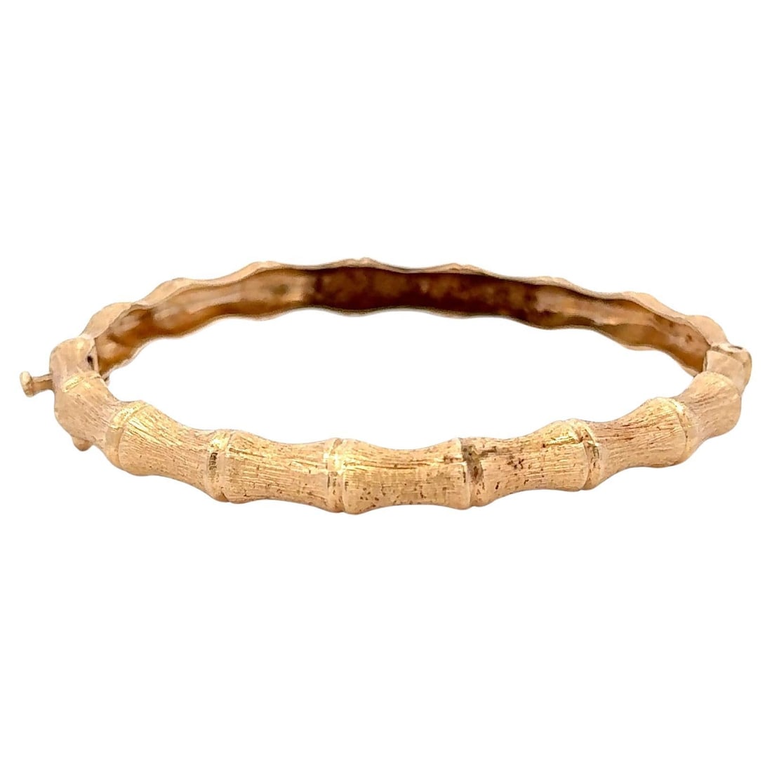 Harbor Diamonds 14K Yellow Gold Bamboo Bangle Bracelet 14.3g Contemporary (1 of 7)