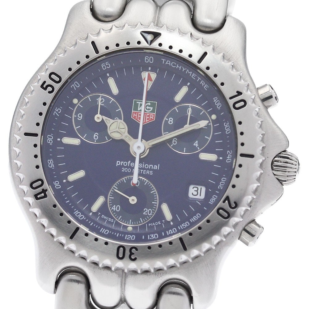 TAG Heuer Quartz Chronograph Blue Dial Steel Men's Watch CG1114