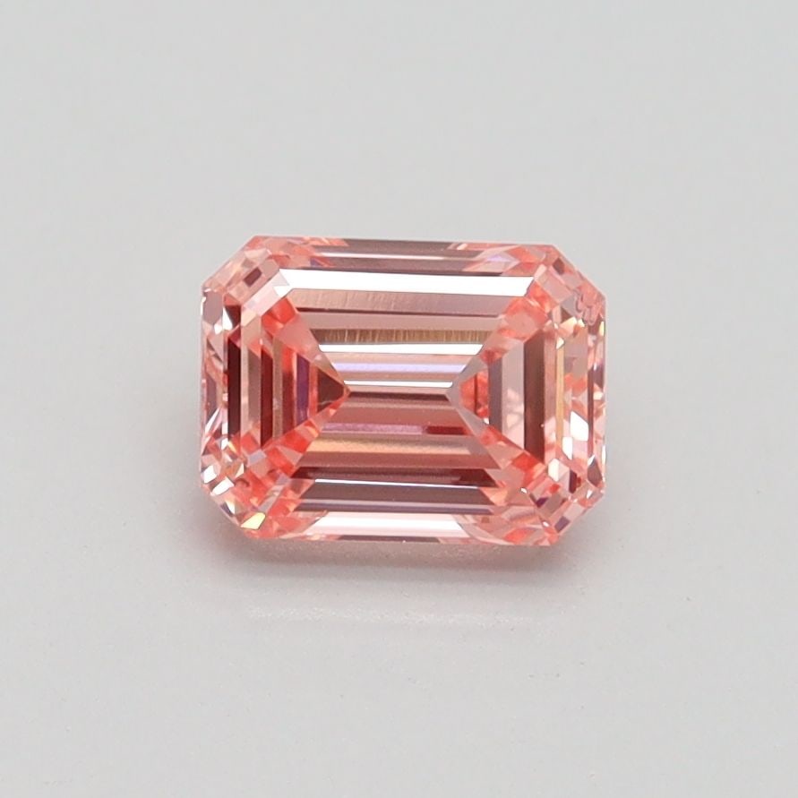 Loose Diamond - EMERALD 0.84ct Fancy Intense Orangey Pink VS2