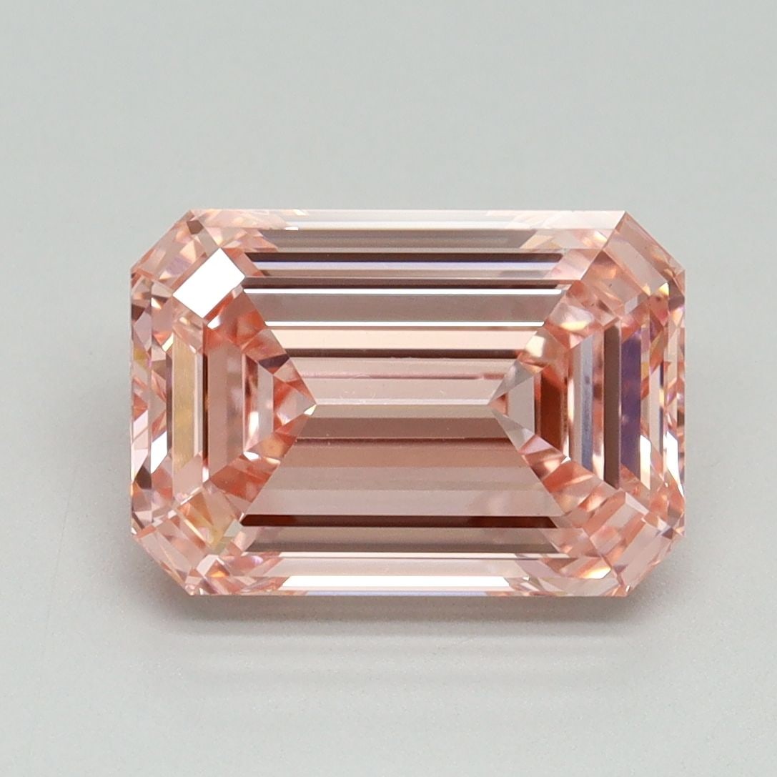 Loose Diamond - EMERALD 3.59ct Fancy Vivid Pink VS1