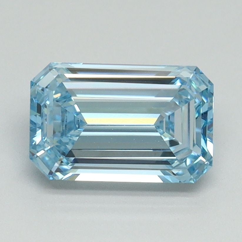 Loose Diamond - EMERALD 1.55ct Fancy Intense Blue VVS2