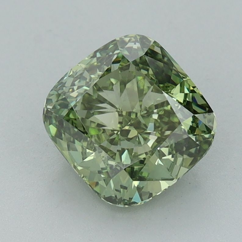 Loose Diamond - CUSHION BRILLIANT 1.77ct Fancy Vivid Green VS1