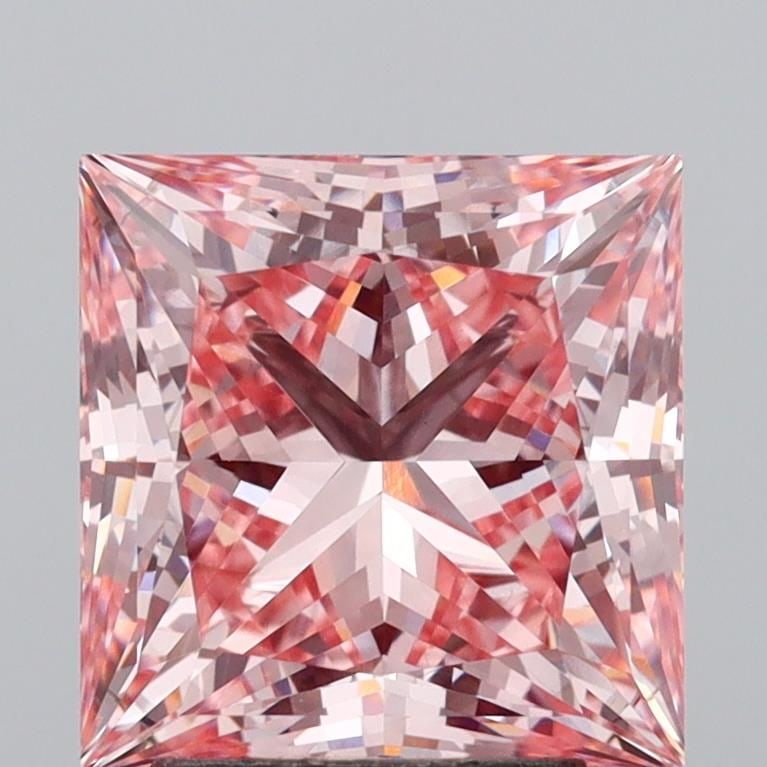 Loose Diamond - PRINCESS 3.55ct Fancy Vivid Pink VS2