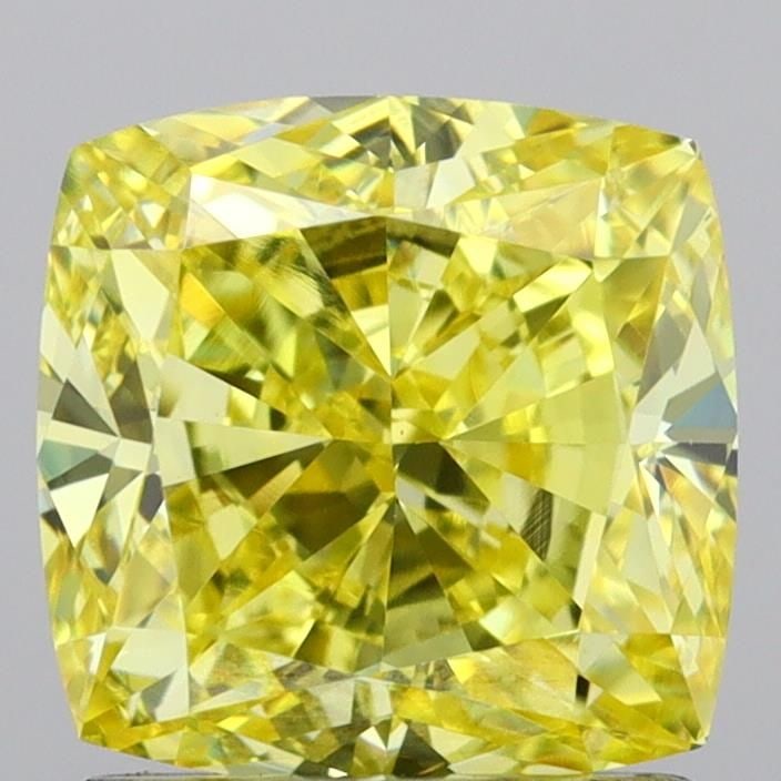 Loose Diamond - CUSHION MODIFIED 2.01ct Fancy Vivid Yellow VVS2